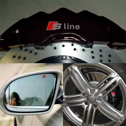 6 Pcs Set Cast Vinyl Brake Caliper S Line Silver Vehicle Sticker Style Emblems - Picture 9 of 9