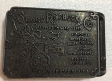 Novelty Sears Roebuck  Co Cast Metal Belt Buckle-2 1/4  X 3  w- Nice-Vintage