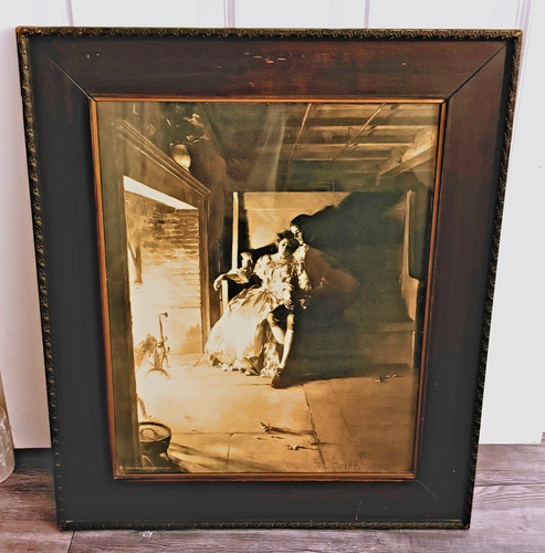Antique 1906 Framed "The Hanging of The Crane" Lithograph Print by W.L. Taylor - Picture 5 of 9
