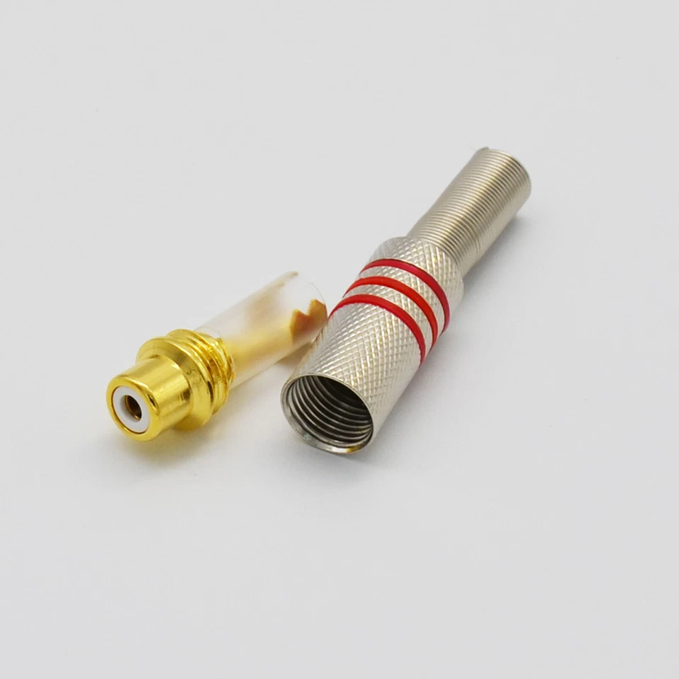 Dual RCA Female Jacks to Male Stereo 6.35mm 1/4" Angle Y Splitter Audio Cable - Image 4 of 4