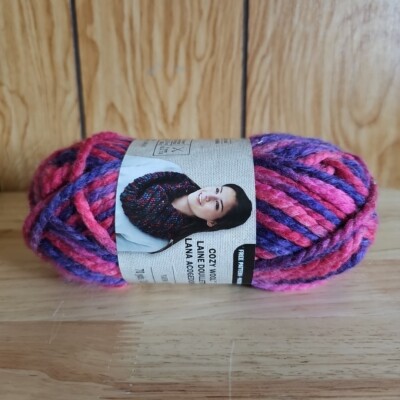 Loops and Threads Cozy Wool Craze YARN Girl Power Pink Purple Ombre 3.5oz