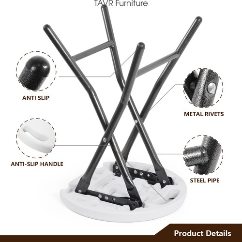 2-Pack Foldable Stool 18.1in Metal&Plastic Folding Stool ,300lbs Capacity - Picture 7 of 10