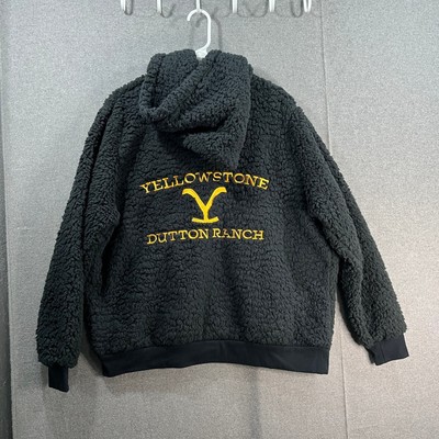 Yellowstone x BumbleBella by Jili Martin Sherpa Zip-Up Hoodie Black Large