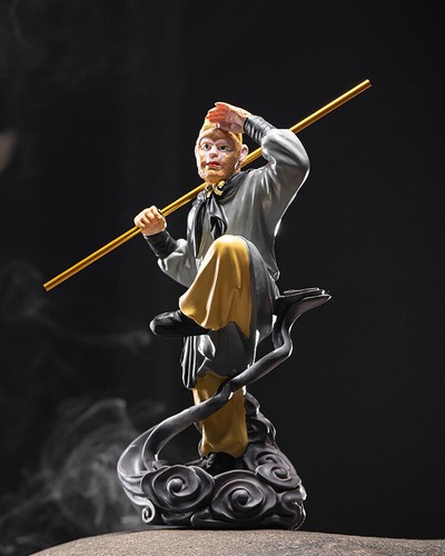 Resin Ceramic Buddhism Sun Wukong Monkey King Buddha Incense Burner Monkey King - Picture 4 of 7
