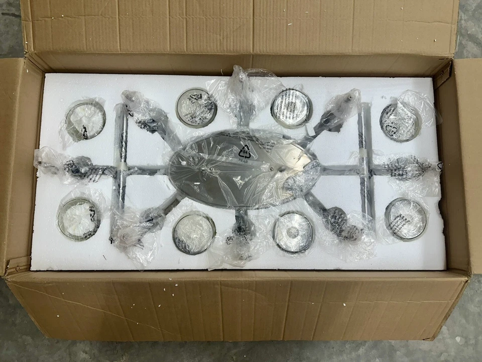 Kichler Nye 52315CLP 36,75 pulgadas Araña clásica de peltre de 8 luces de vidrio transparente Foto 3 de 4