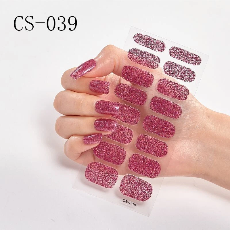 Nail Art Stickers Self-Adhesive DIY Wraps Full Cover Gel Polish Glitter (CS039)