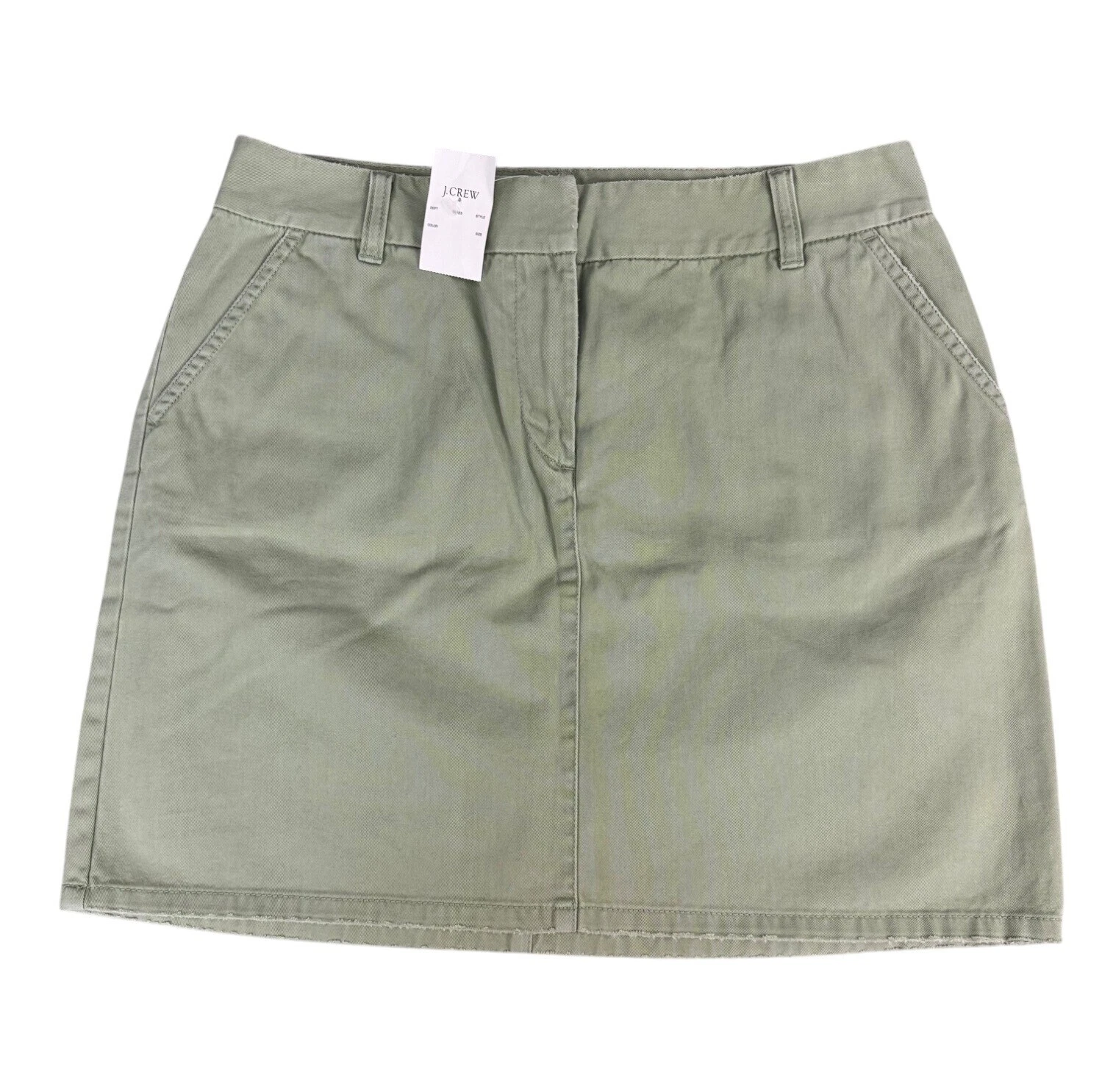 J.Crew Womens Small Sage Green Skirt With Floral Lining & Zipper Y2K NWT