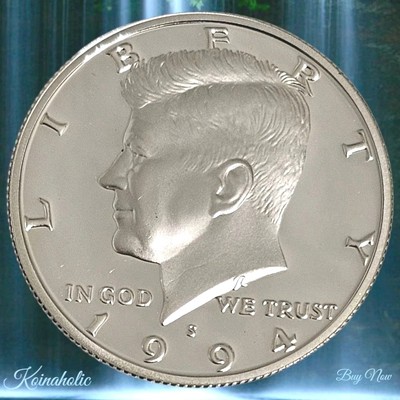 1994 S Silver Kennedy Half Dollar Deep Cameo Gem Proof, Taken From A Proof Set 