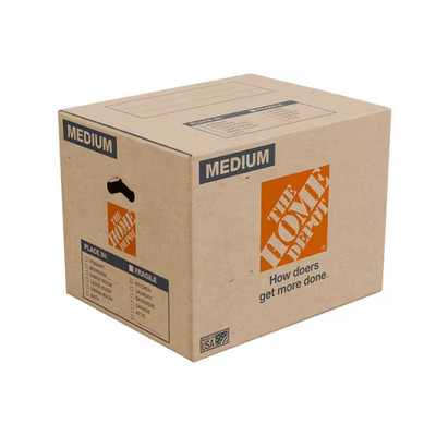 20 In. L X 16 In. W X 15 In. D Medium Moving Shipping and Packing Box with Handl