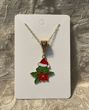 Grinch Christmas Holiday Gold Enamel Charm Adorable Boho Trendy Necklace 18  