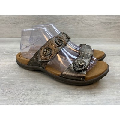 Cobb Hill by New Balance Women's Sandals Metallic Bronze Leather Slide 8 Shoes