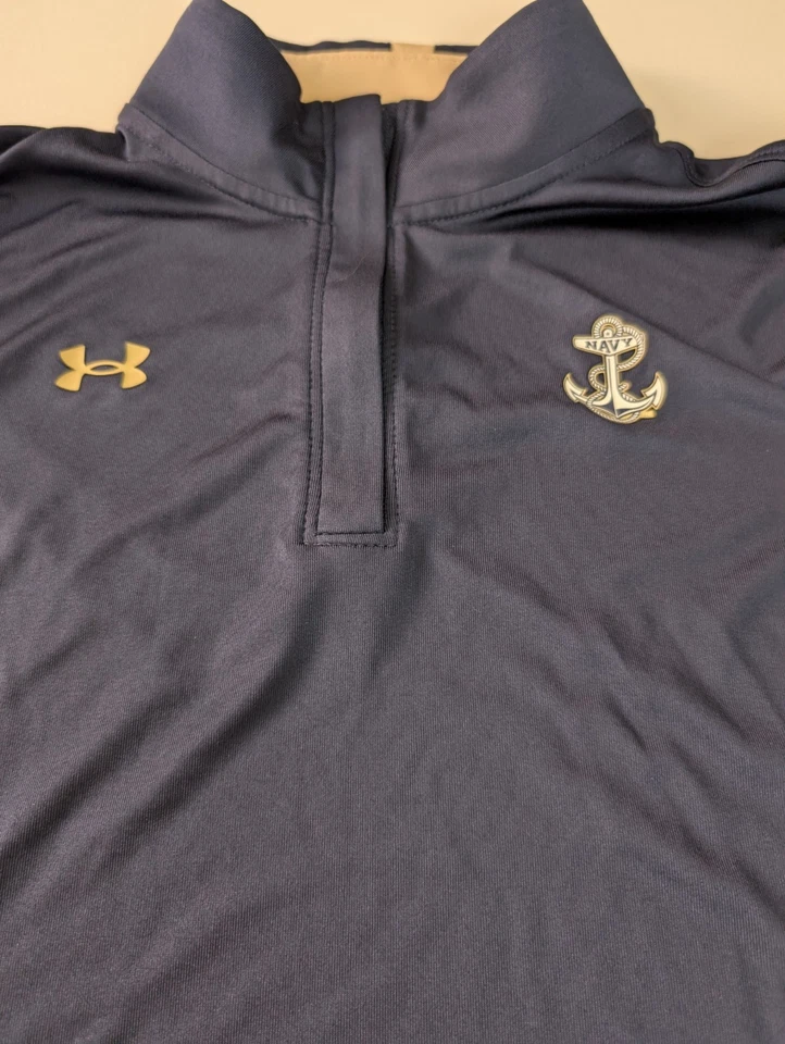 Vintage Under Armour Navy Midshipmen Long Sleeve Shirt Small Fitted USN - Image 4 of 4