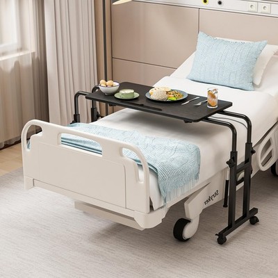 Overbed Table with Wheels Laptop Desk Cart Table Over The Bed Table Adjustabl...