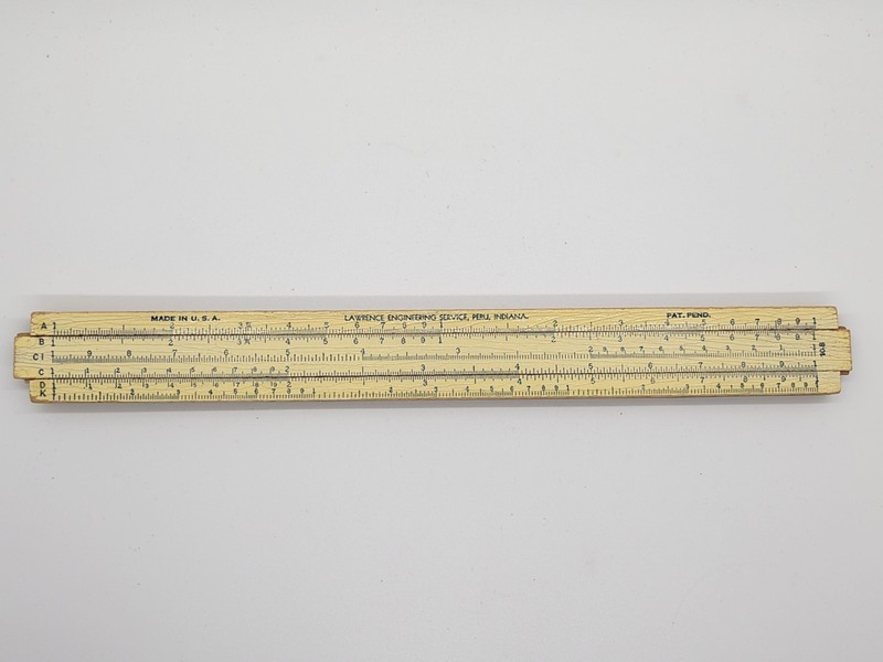 Vintage Lawrence Engineering Service Slide Ruler Made In The USA