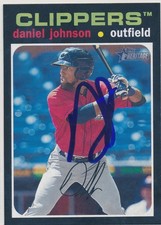 Daniel Johnson Signed 2020 Topps Heritage Minors Baseball Card #95 Clippers