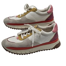 Madewell MWL Court Sneakers Womens 9 Mens 7.5 White Yellow Leather Suede NC294