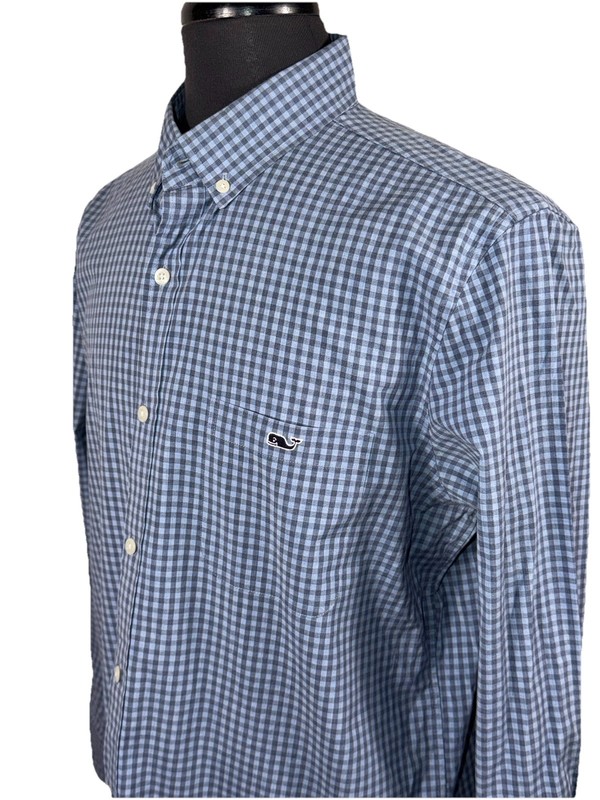 VINEYARD VINES CHECKERED SLIM FIT TUCKER SHIRT SZ L