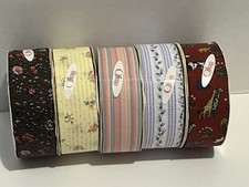 mixed lot of 5 rolls Offray craft ribbon 1 7/16  wide