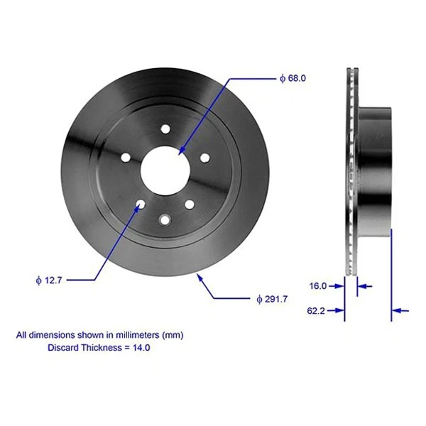 For Infiniti G35 03-05 Bendix Global Premium Plain Vented Rear Brake Rotor - Image 3 of 3