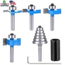 4Pcs Rabbet Router Bit Set 1/4 Inch Shank Rabbeting Router Bits(1/8",1/4",3/8",
