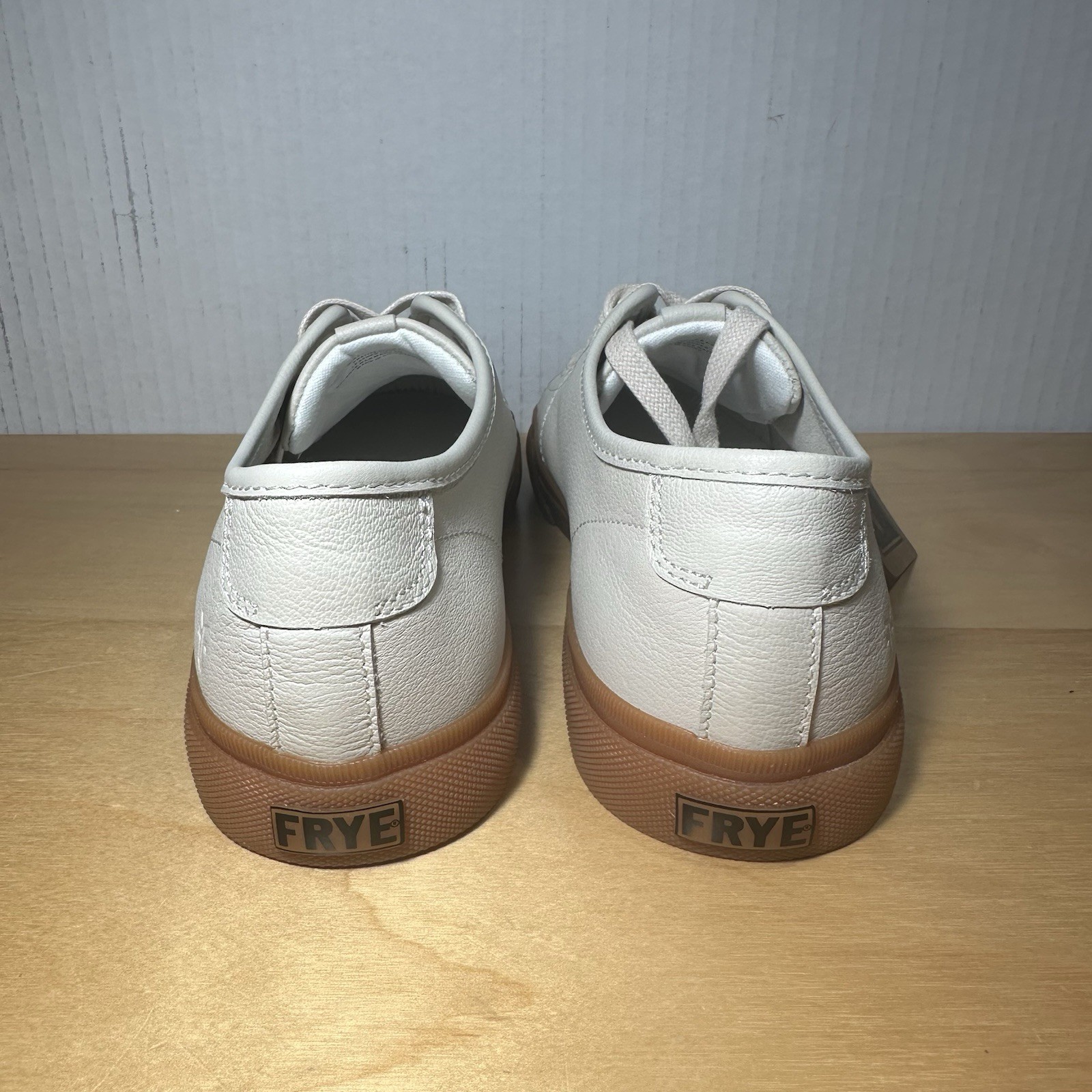 SAOLA Scarpe sneakers donna 8 5 Frye Gia basse pizzo pelle avorio crema suola gomma eleganti