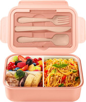 Brotdose, Lunchbox Mit FäChern Besteck Kinder Erwachsene 1400ML Bento Box FüR Mi