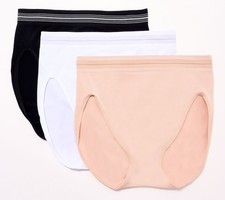 Breezies Women's Panties Sz S Comfort Breeze Seamless Hi-Cut Sandalwood A632108