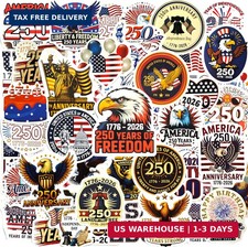 110Pcs America 250 Stickers,Retro 250th Anniversary Years of Freedom Decals,Wate