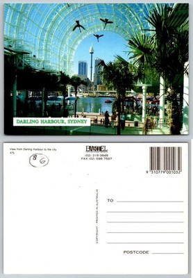Vtg Darling Harbour Sydney Postcard - Iconic View, Sydney Tower, Waterfront