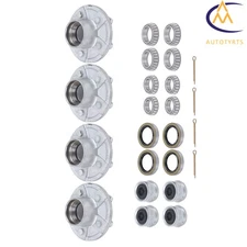 4 Set 5 Lug on 4.5" Bolt Pattern Boat Trailer GALVANIZED Hub For 3500lb Axle Kit