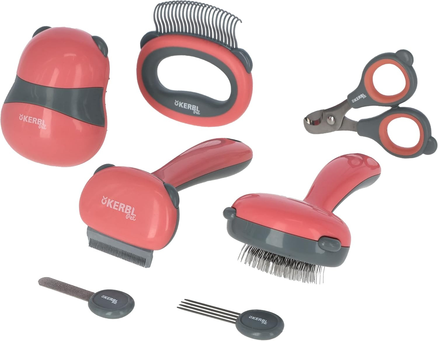 Set Toelettatura Gatto 7 Accessori - Kit Grooming Professionale Inox