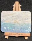 ACEO Original Sunset Seascape Water Sun Dusk Wax Painting — photo 3