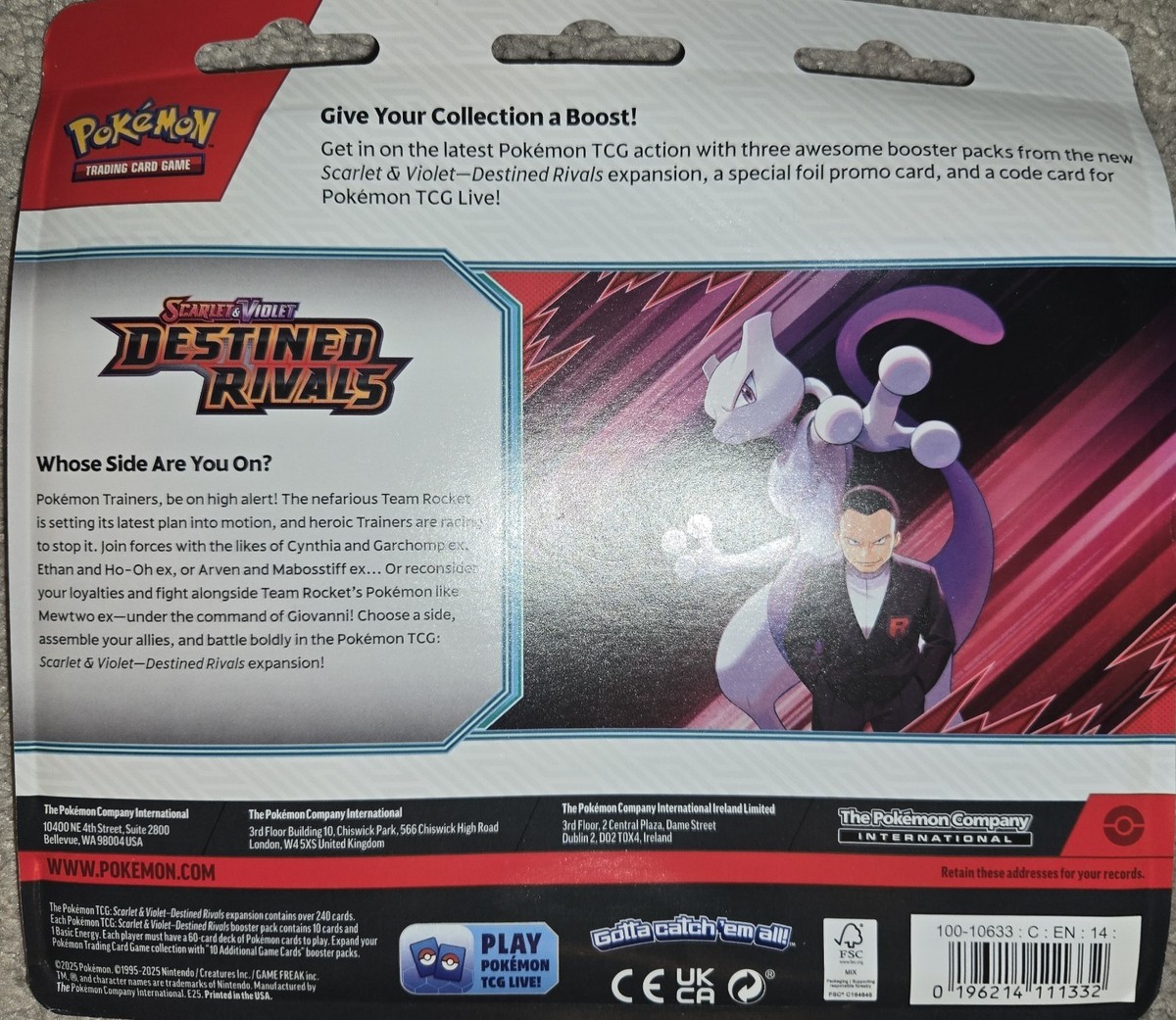 Pokemon TCG Scarlet & Violet Destined Rivals 3-Pack Blister