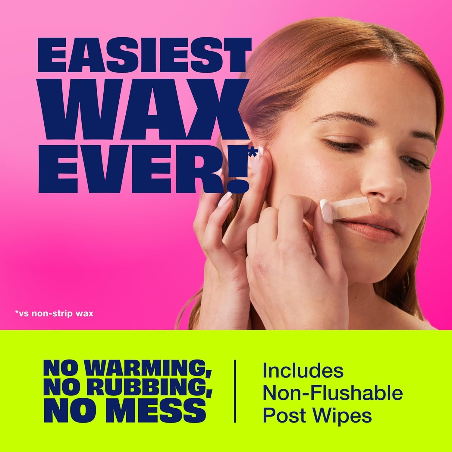 Nair Hair Remover Wax Ready Strips, Face and Bikini Hair Removal Wax Strips,40