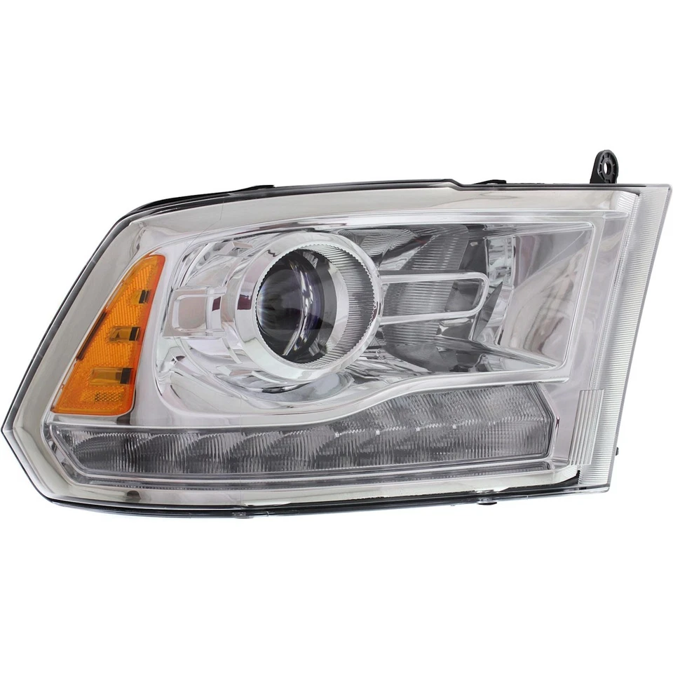 Headlight Set LH RH For 13-15 Ram 1500 2500 3500 Projector Type Chrome with Bulb — 第 3/4 张图片