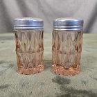 Pink Jeanette Windsor Diamond Salt & Pepper Shakers Depression Glass Set of 2