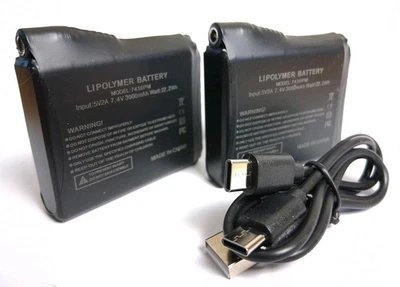 Heated Glove Generic Battery Twin Pack Weis Ion/RST etc 3000mAh Each+USB Cable