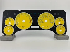 US Speedo Yellow Jeep Wrangler Gauge Face for Clusters 02-06(Front Lock Icon)