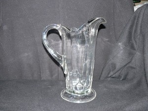 Serrated Teardrop Pitcher clear  National Glass Co. #79D c 1900.
