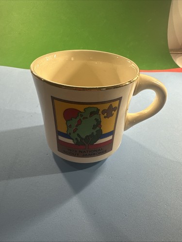 Boy Scouts VTG BSA Ceramic Mug 1973 National Scout Jamboree Coffee Cup Gold Rim