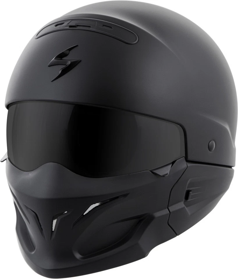 Casco modular de motocicleta Scorpion encubierto negro mate - grande Foto 3 de 4