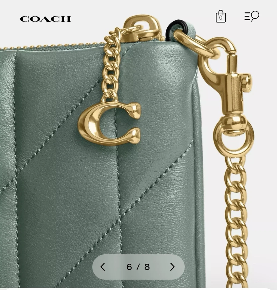 Bolso Coach Bolsa con Almohada Acolchado Salvia NUEVO Foto 4 de 4
