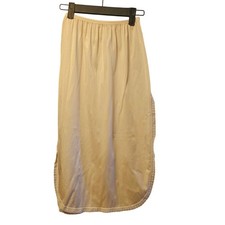 vintage vanity fair cream double side split lace trim slip