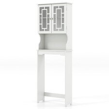 White Bathroom Over The Toilet Space Saver Storage Cabinet Organizer Shelf