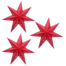 3 Pcs Christmas Star Origami Lamp Lampshade Hanging Lanterns Pendant