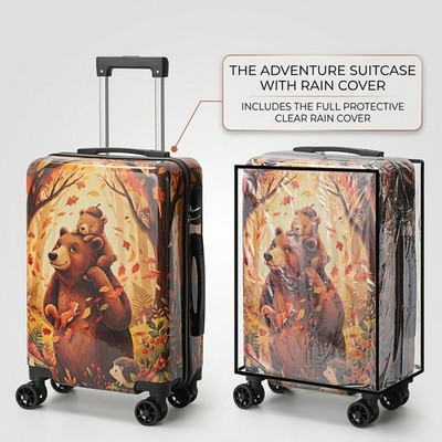 20-inch carry-on hard case suitcase with clear protective cover, 33L
