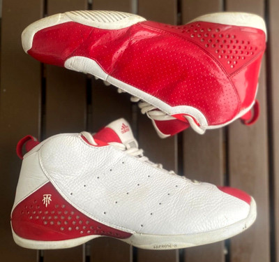 2004 Adidas T-Mac 4.5  Weiß Rot . Größe 10,5US/10UK/44,5EUR. Art.351635