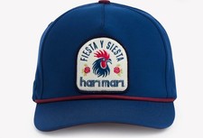 Hari Mari Pico De Gallo Hat Blue Opal Fiesta Rooster Patch Snapback Unisex