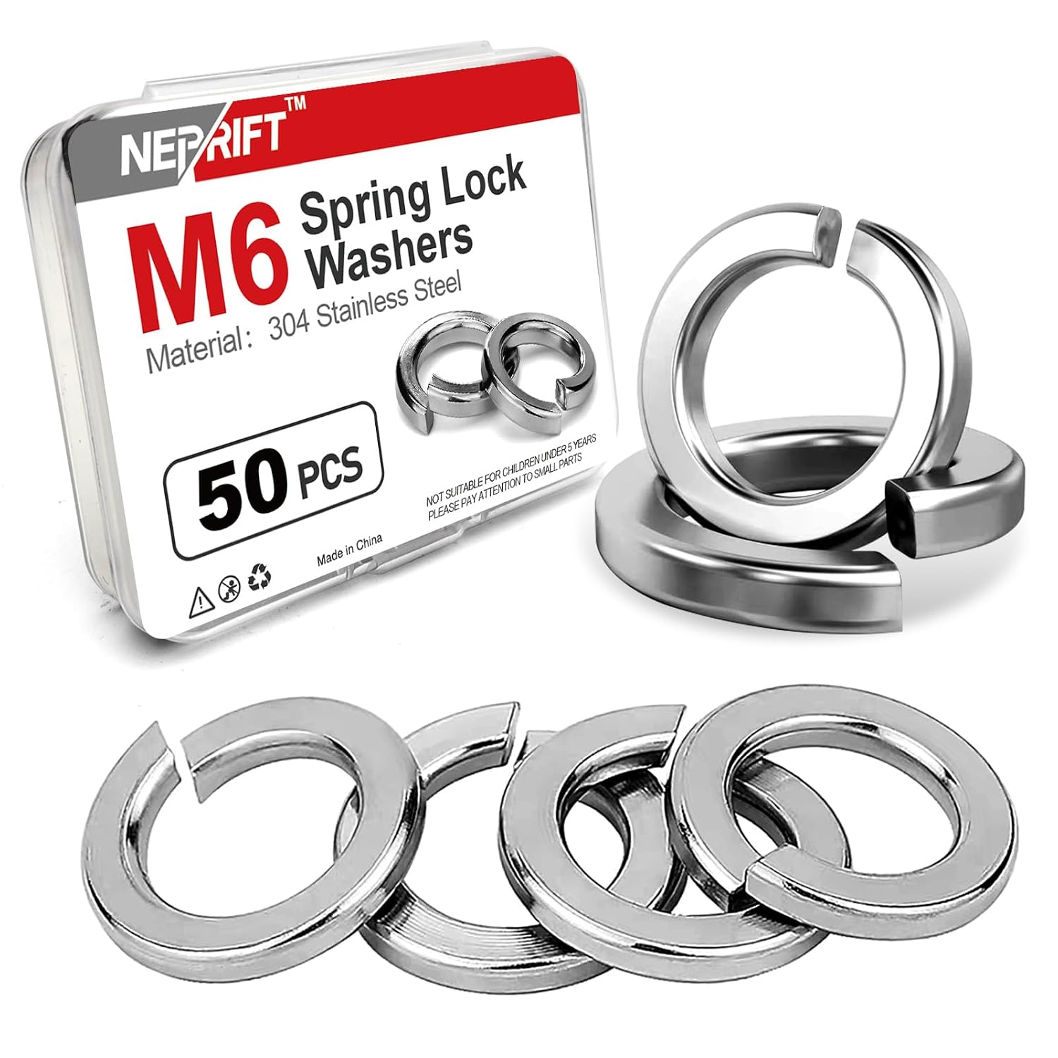 Split Rivets With Washers 50PCS M6 Spring Lock Washers, Stainless Steel Split Washers | DIN 127 ...