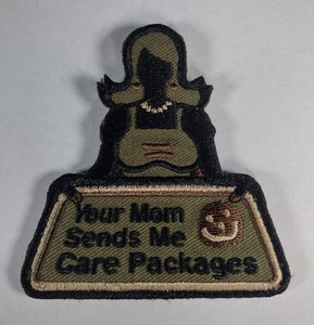 Your Mom Sends Me Care Packages Humor Morale Patch Hook & Loop Tactical